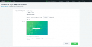 Figure 2 – Custom background image upload