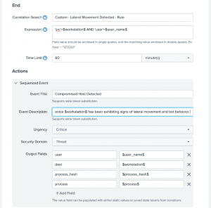 Event sequencing in splunk: Figure 3 – Sequence Template Settings