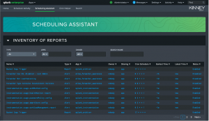 Figure 6 - Snapshot of Scheduling Assistant dashboard