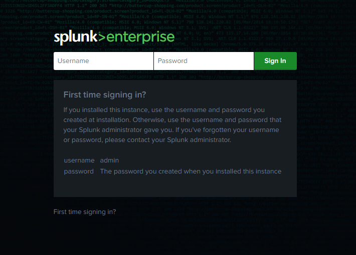 How to Get a Splunk Free License : Step 7 complete login screen